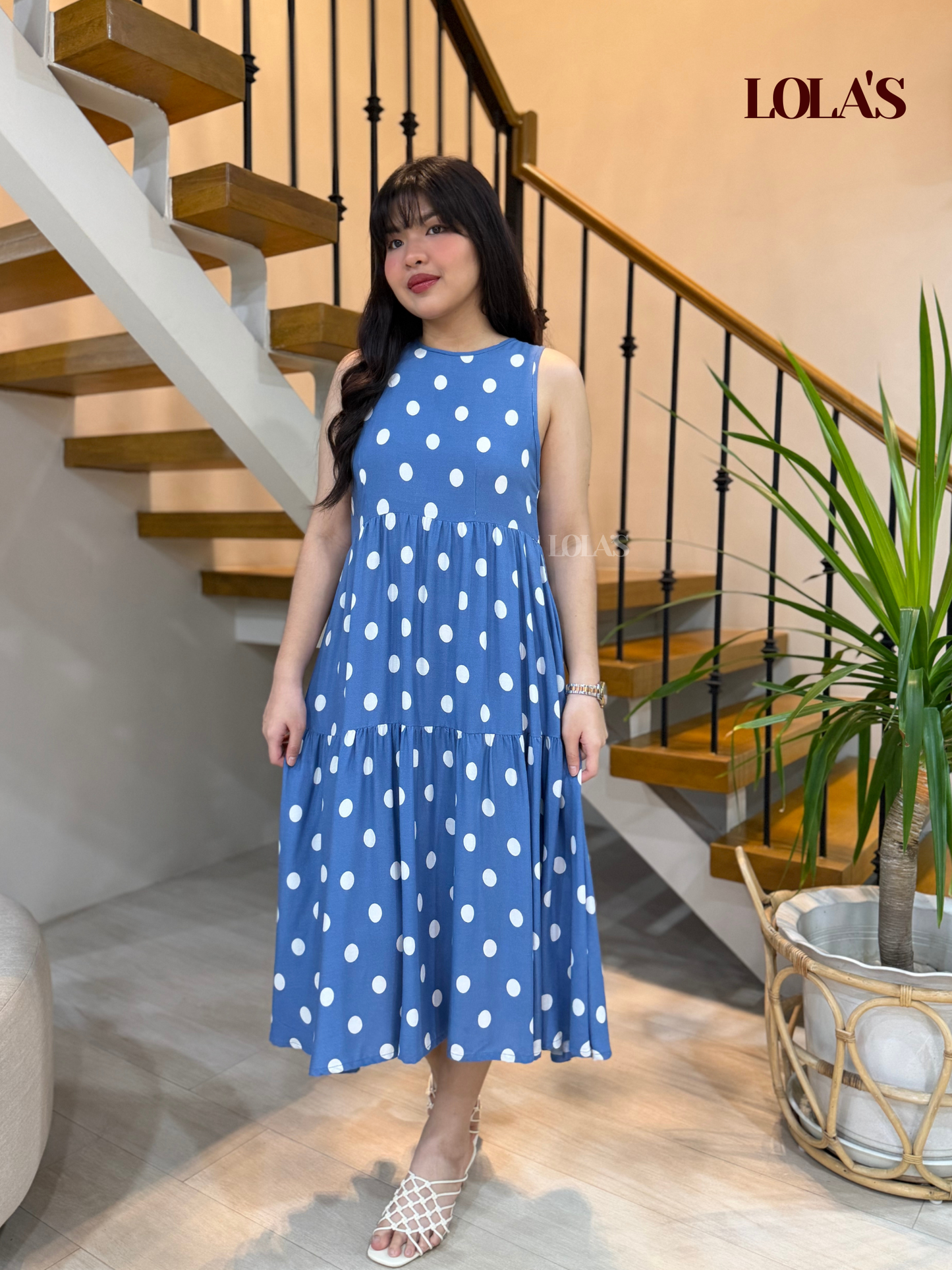 Miles Dress (Blue Polka)
