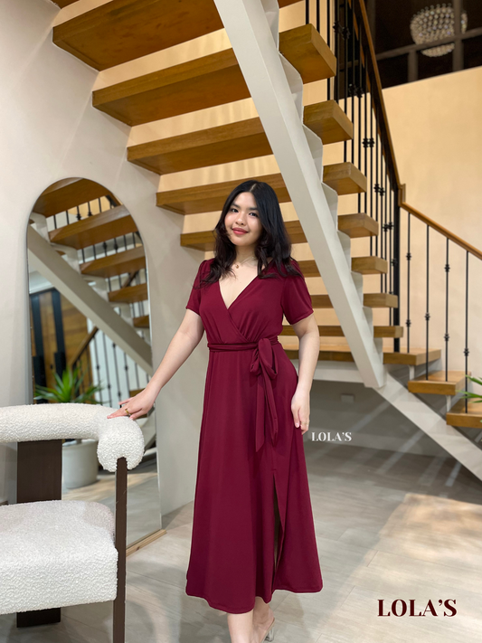 Celestine Dress (Wine)