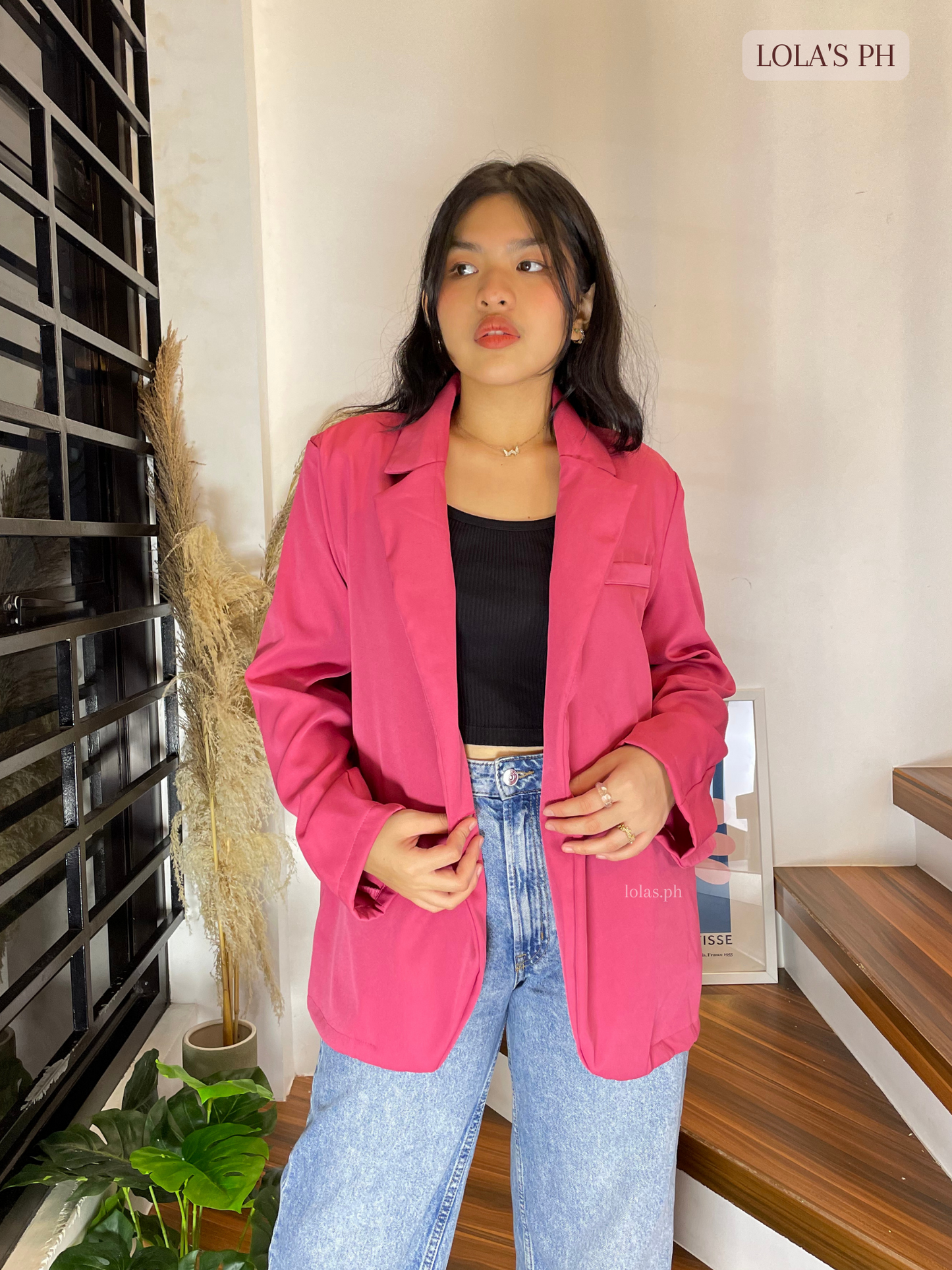 Rhys Oversized Blazer (Barbie Pink)