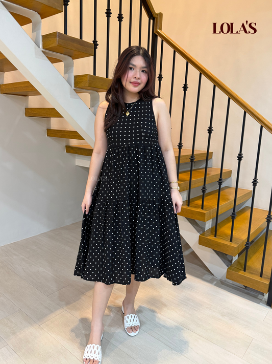 Miles Dress (Black Tiny Polka)
