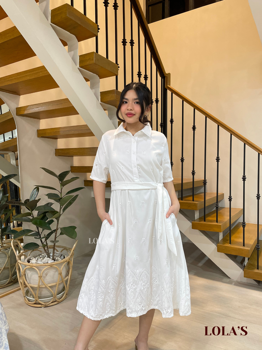 Bianca Dress (White Eyelet)