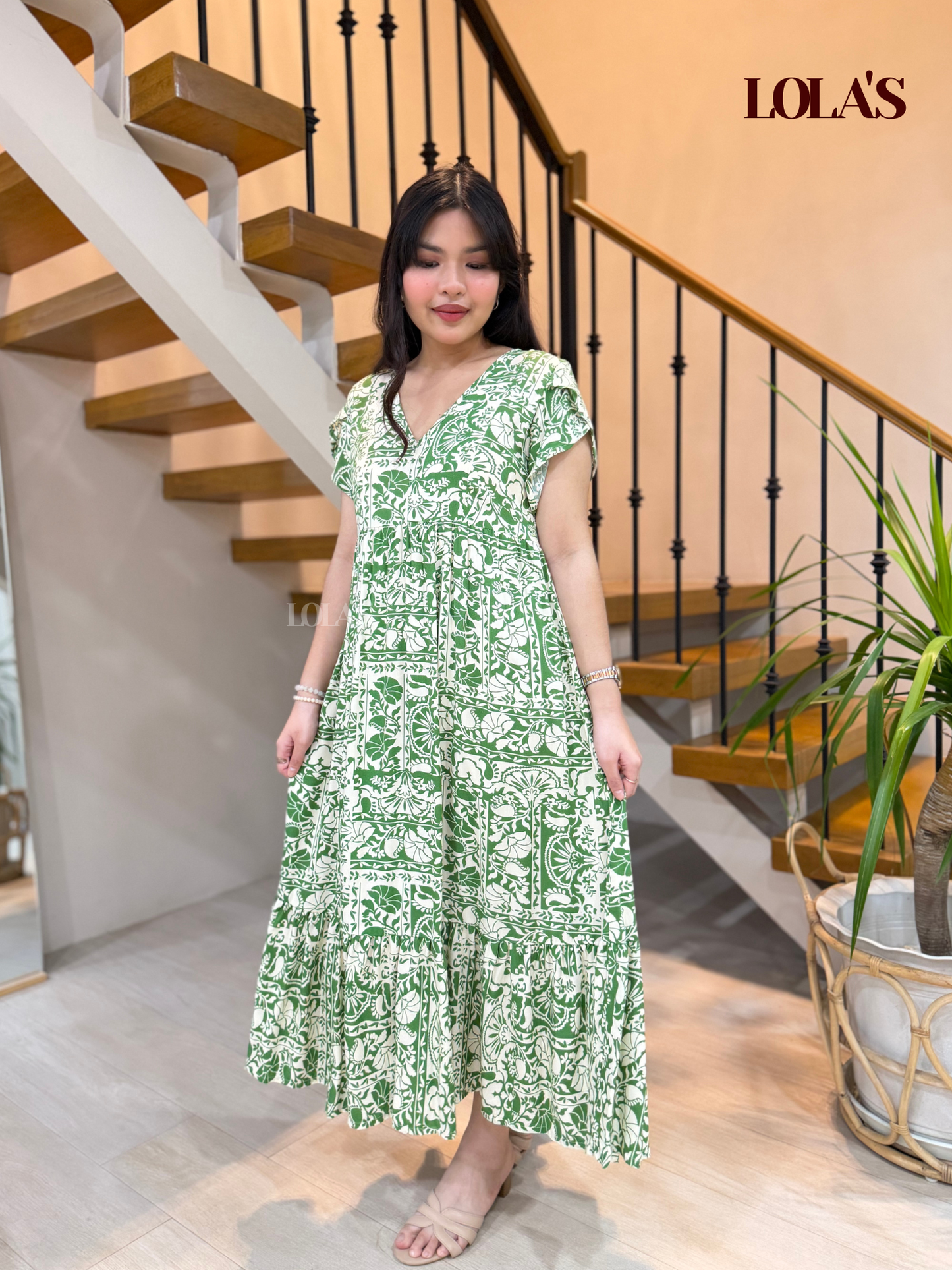 Jane Dress (Green Fan)