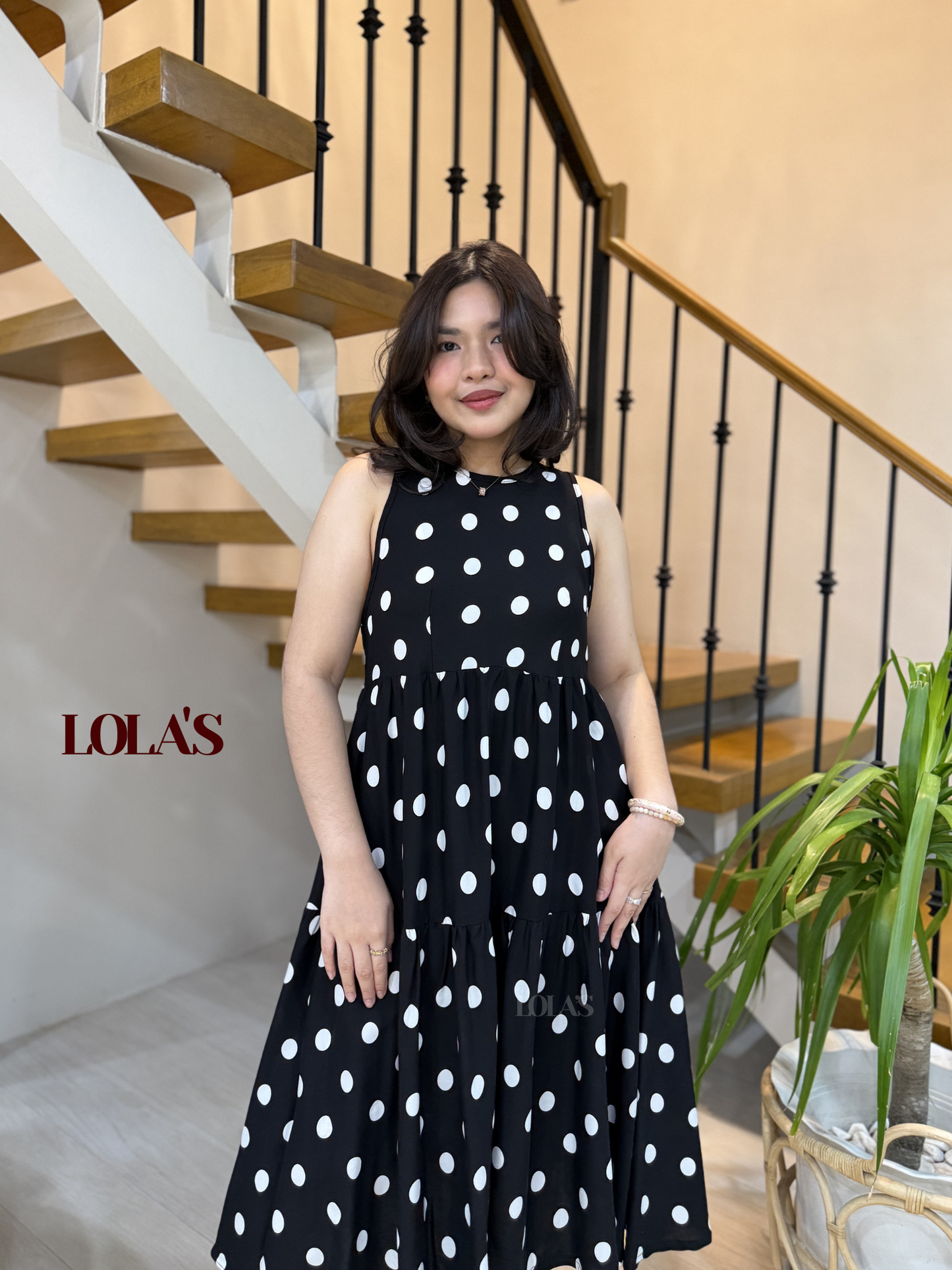 Miles Dress (Black Polka)