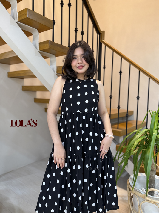 Miles Dress (Black Polka)