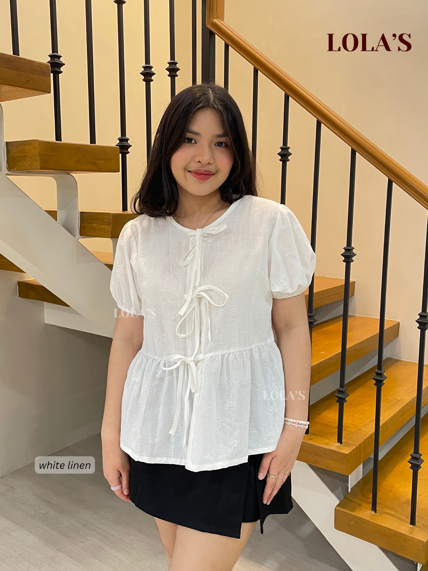 Emma Top (White Linen)