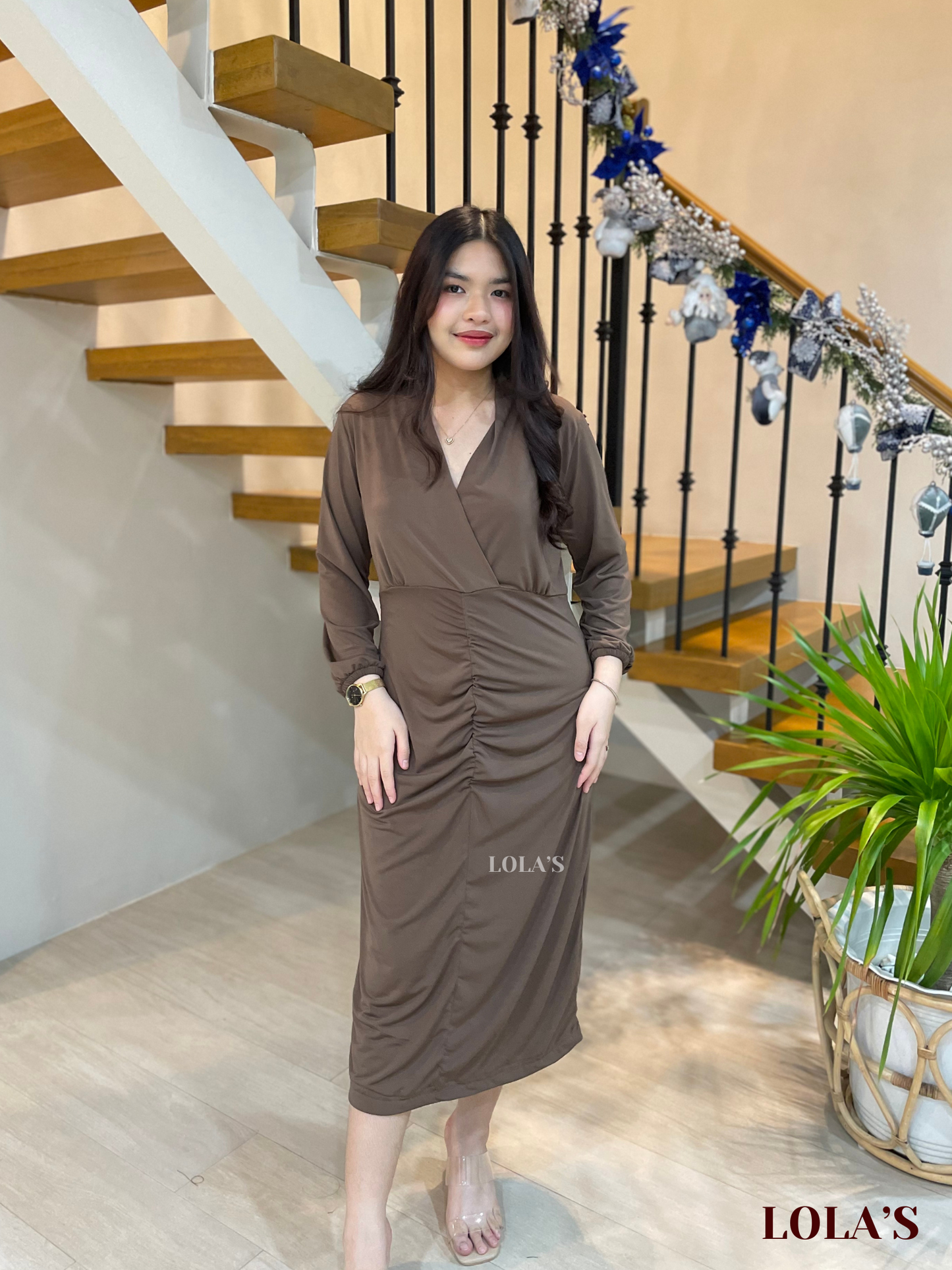 Clarita Dress (Mocha Mousse)