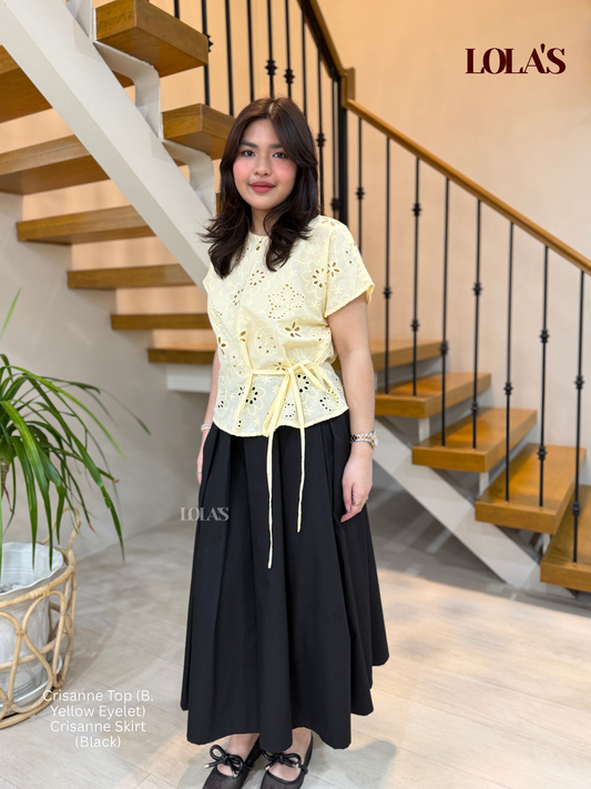 Crisanne Top (Butter Yellow Eyelet)