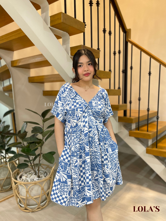Klarisse Dress (Retro Blue)