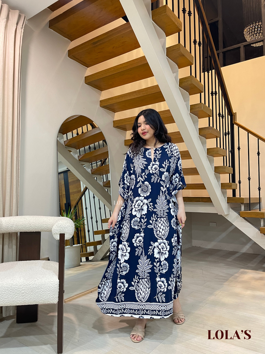 Donya Dress (Blue Tropical)