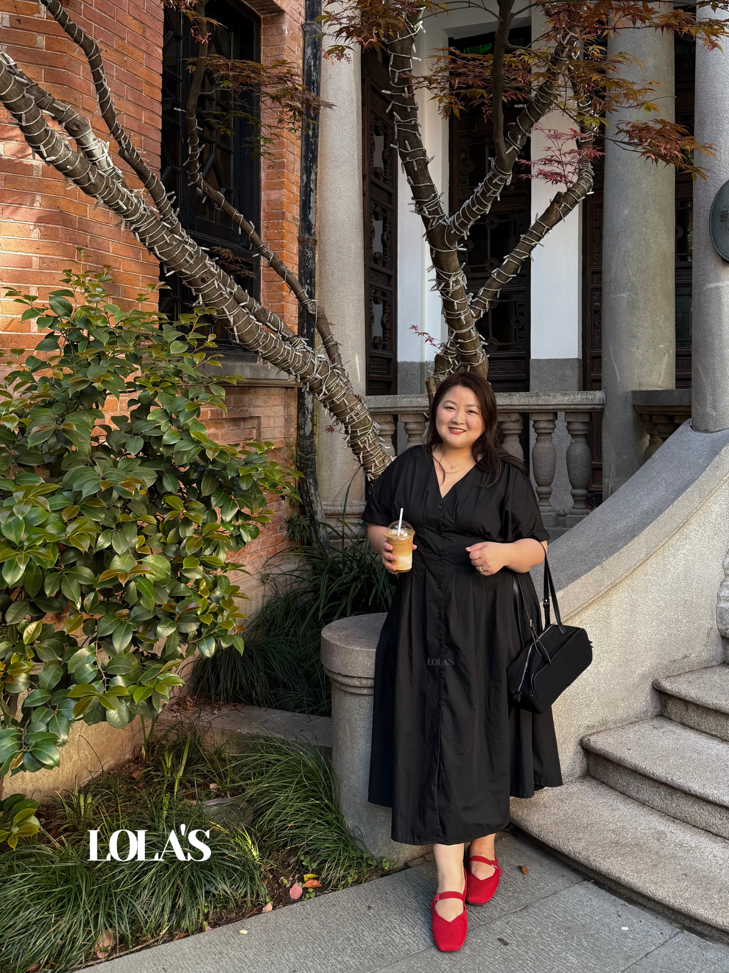Frederica Dress (Black Poplin)