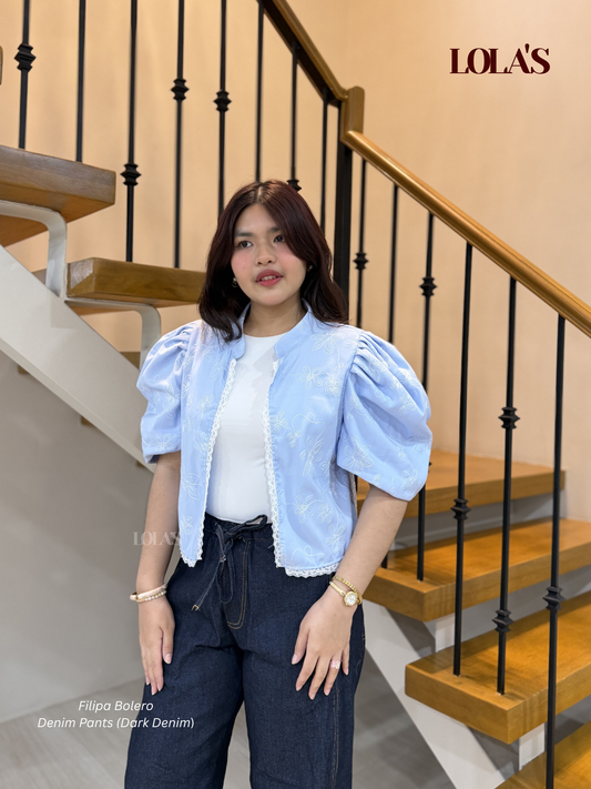 Filipa Bolero (Sky Blue Embroidered)
