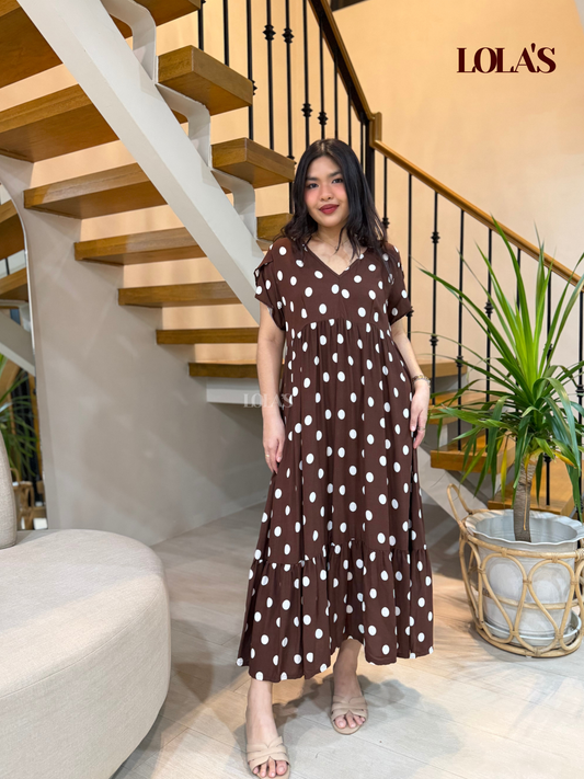Jane Dress (Brown Dots)