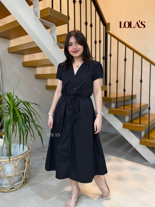 Kyle Dress (Black Poplin)