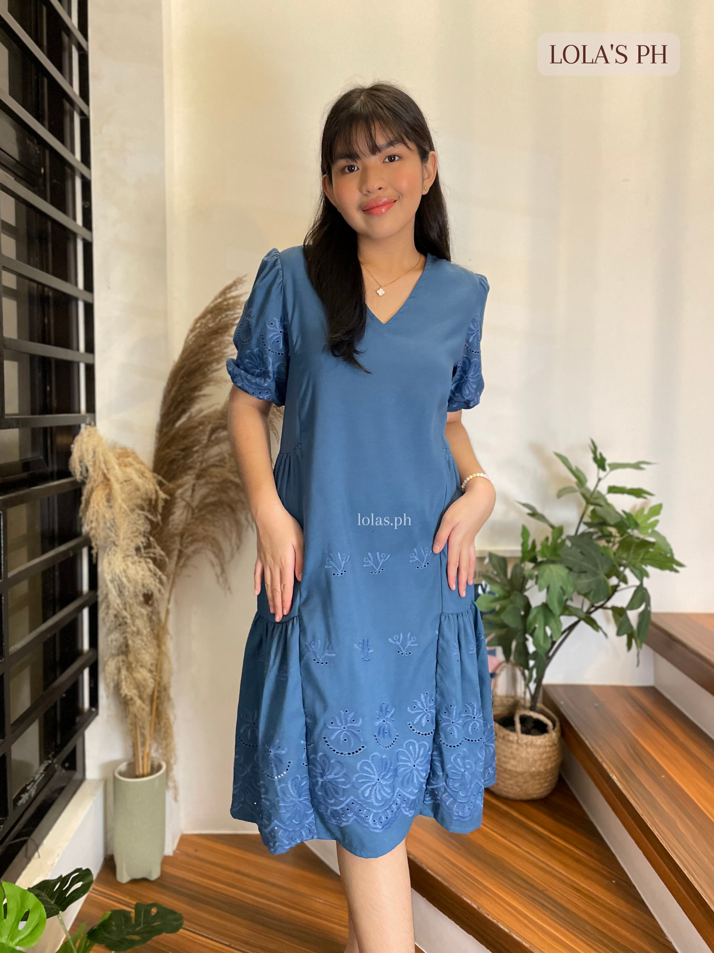 Samantha Dress (French Blue Eyelet)