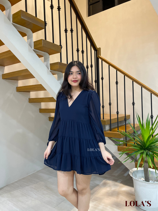 Monina Dress (Navy Blue)
