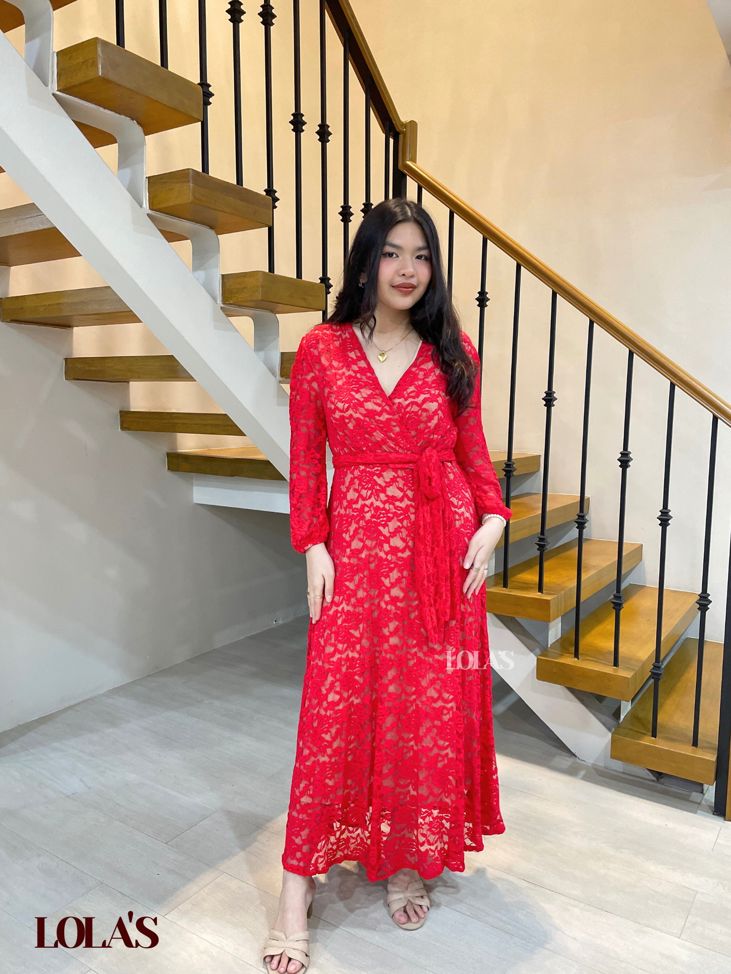 Paula Dress (Red Lace)