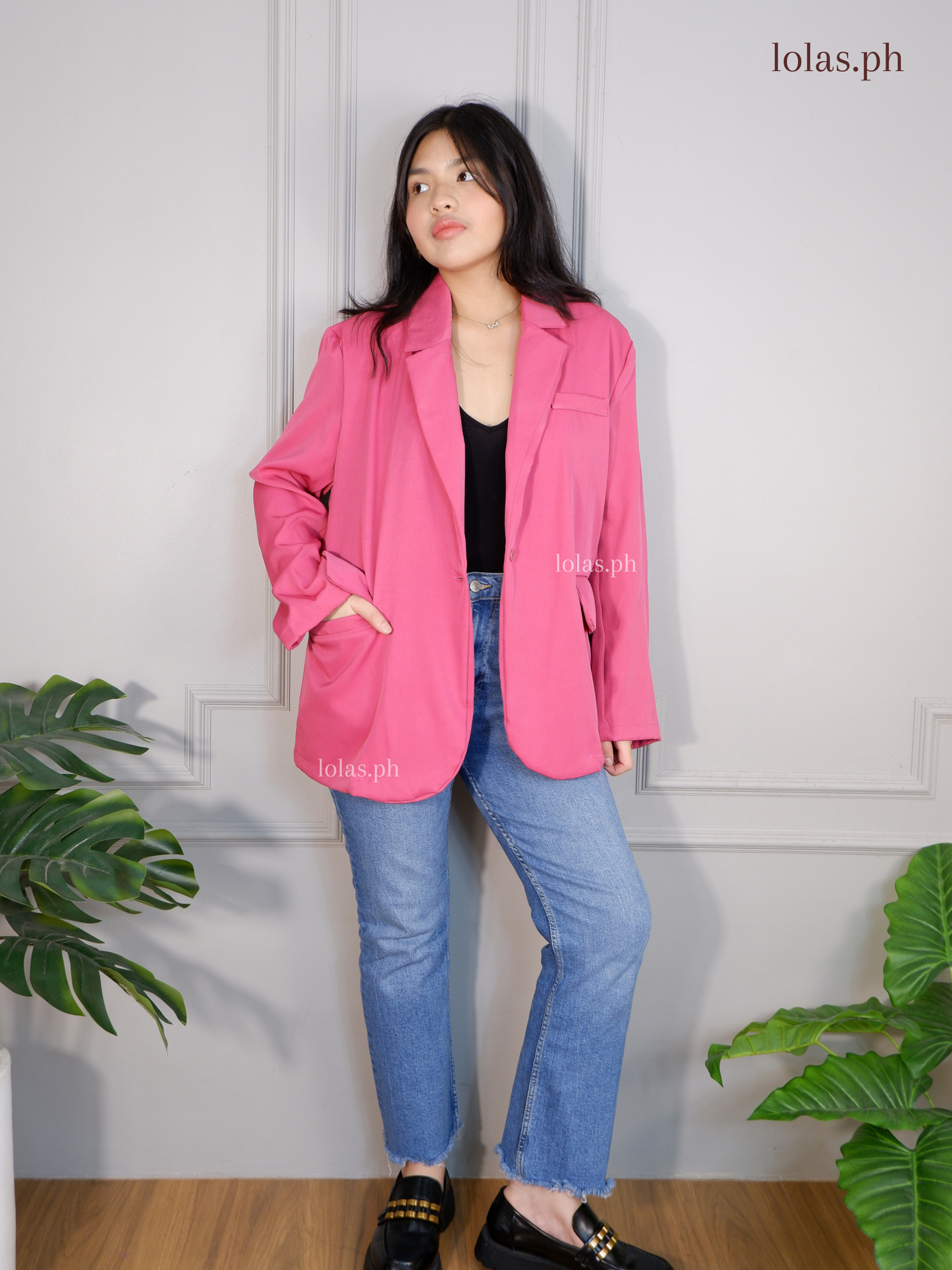 Rhys Oversized Blazer (Barbie Pink)