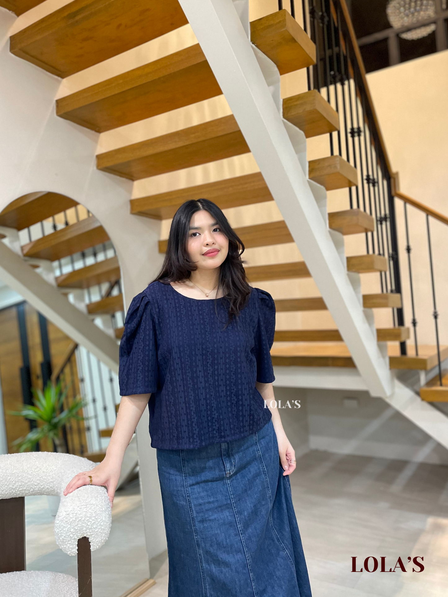 Vivian Top (Blue Vintage Lace)