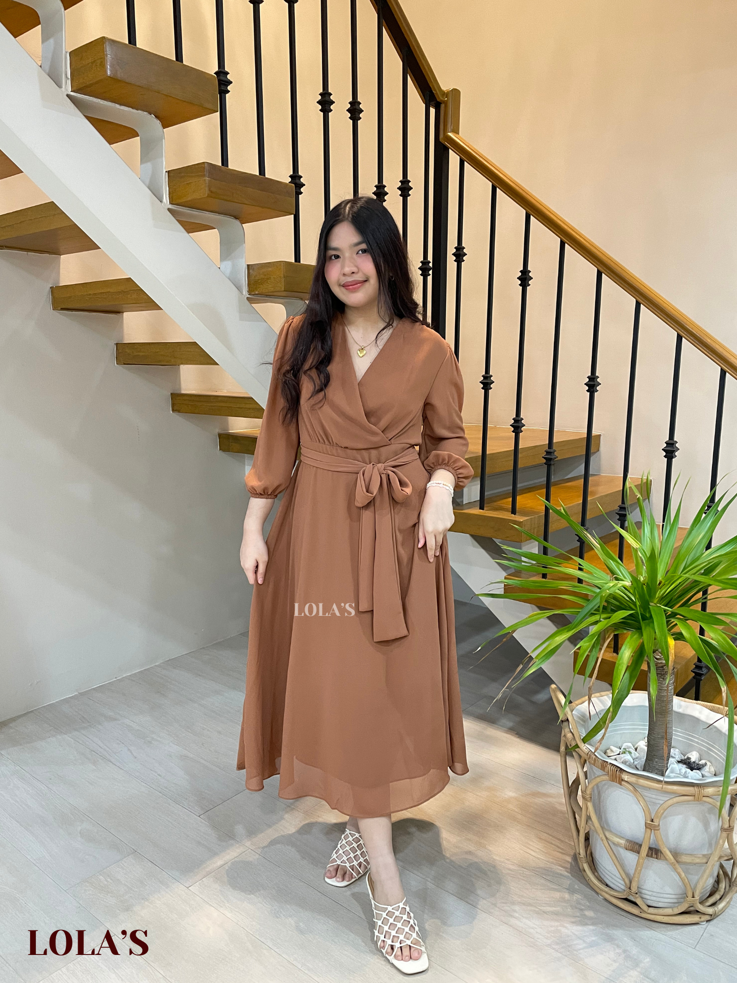 Paula Dress (Chestnut)