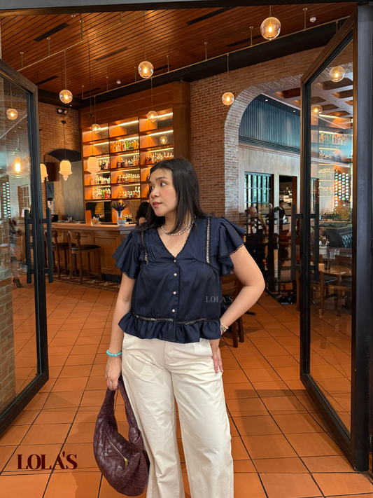 Arianna Blouse (Navy Blue)