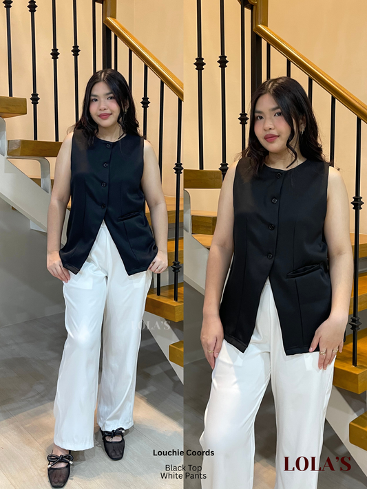 Louchie Coords MM (Black Top & White Pants)