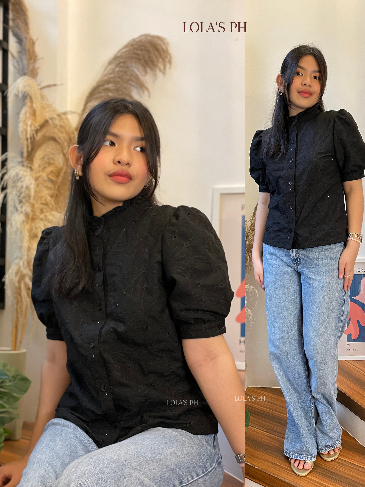 Guinevere Top (Black Eyelet)