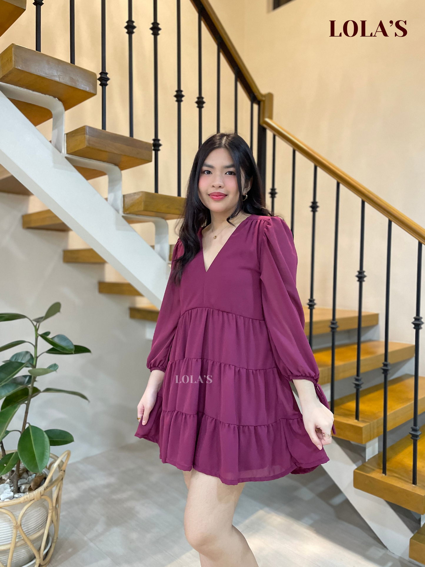 Monina Dress (Sangria)