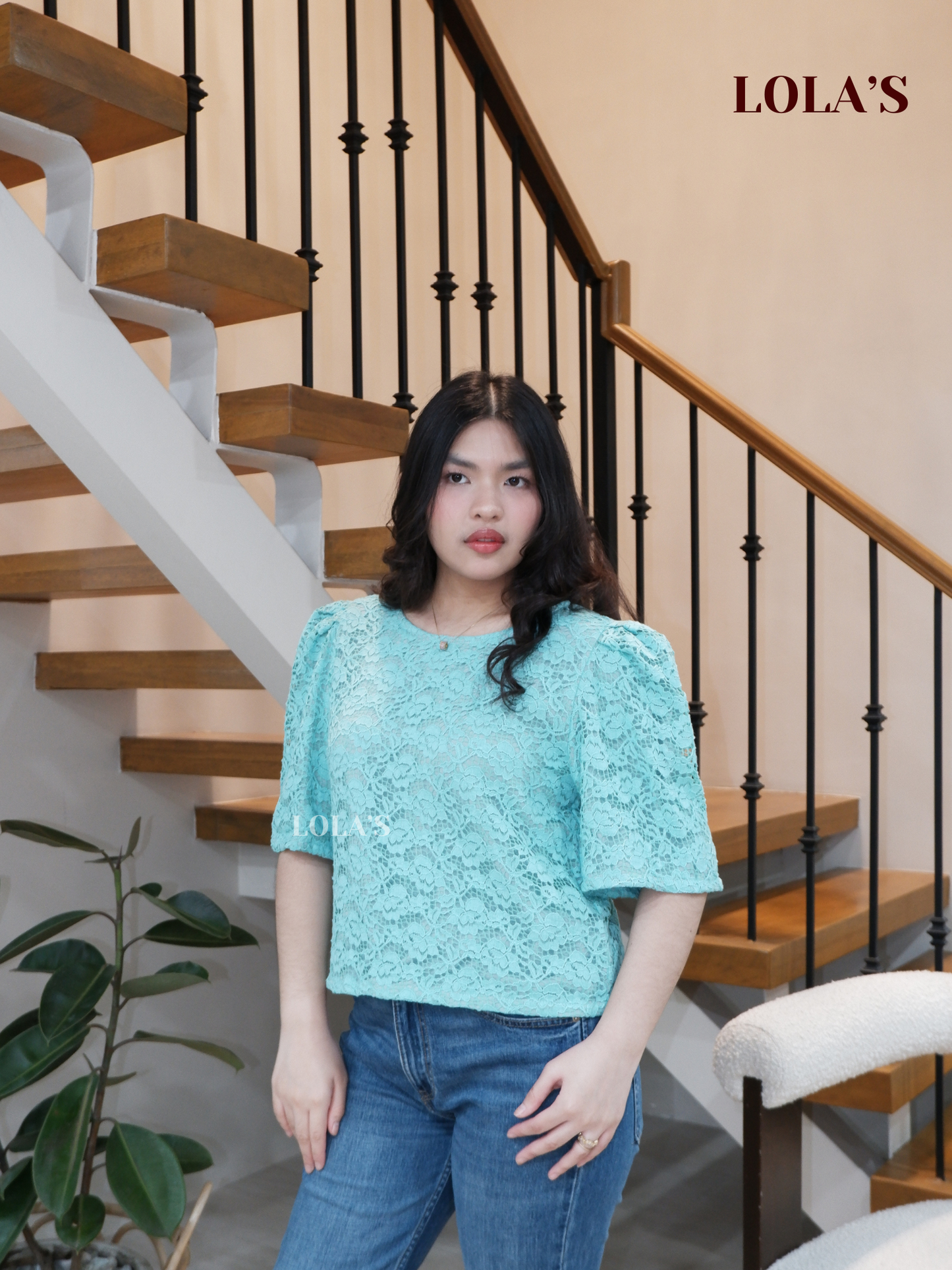Vivian Top (Mint Lace)