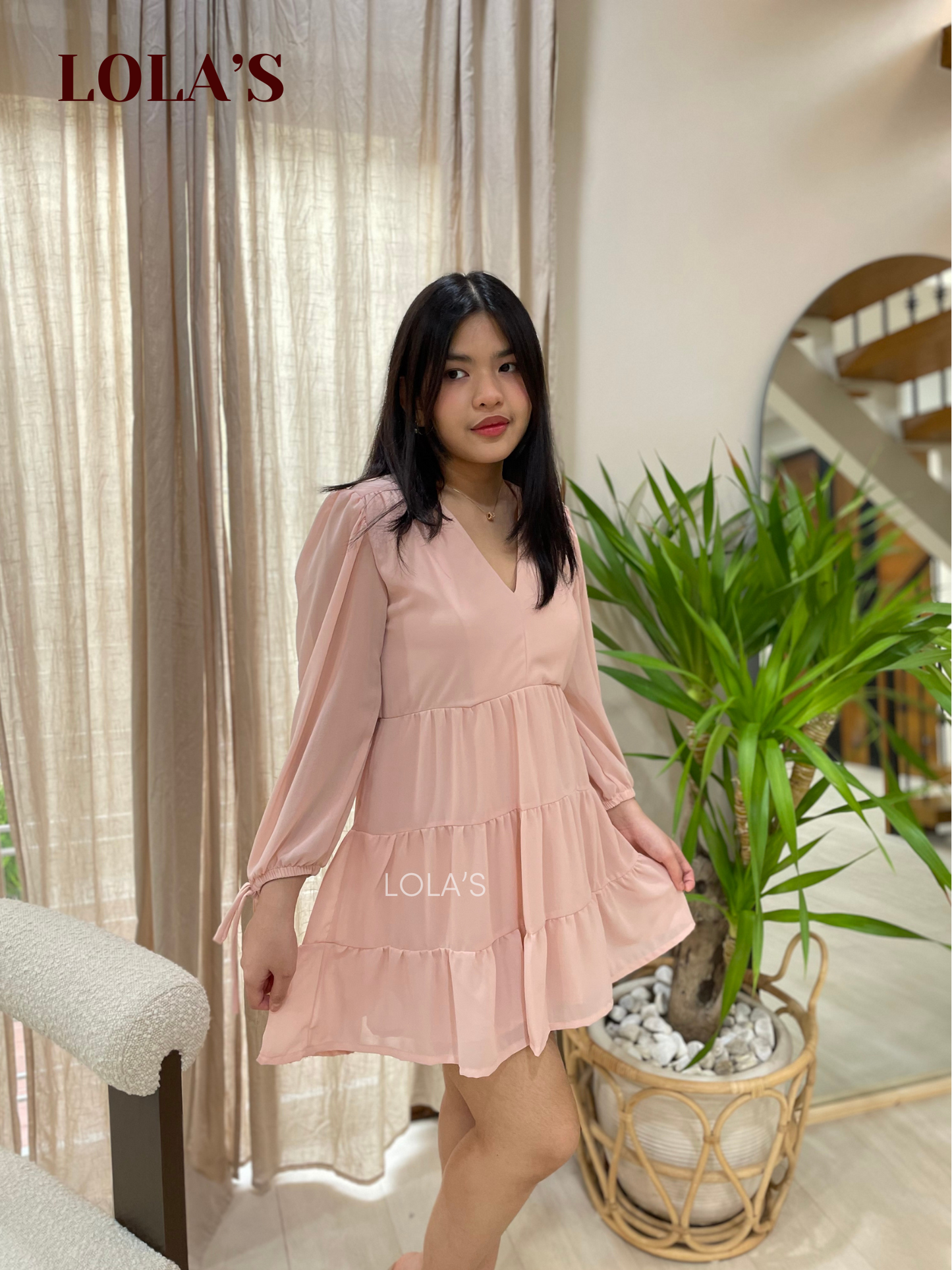 Monina Dress (Peach)