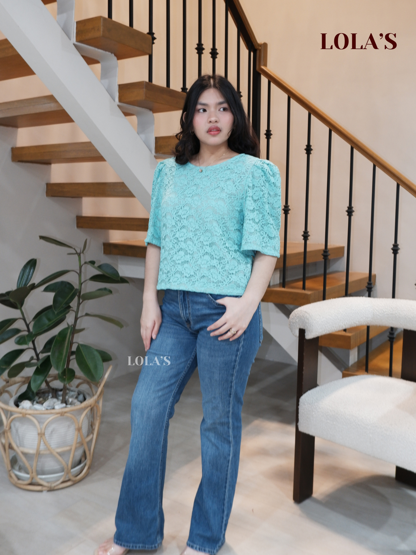Vivian Top (Mint Lace)