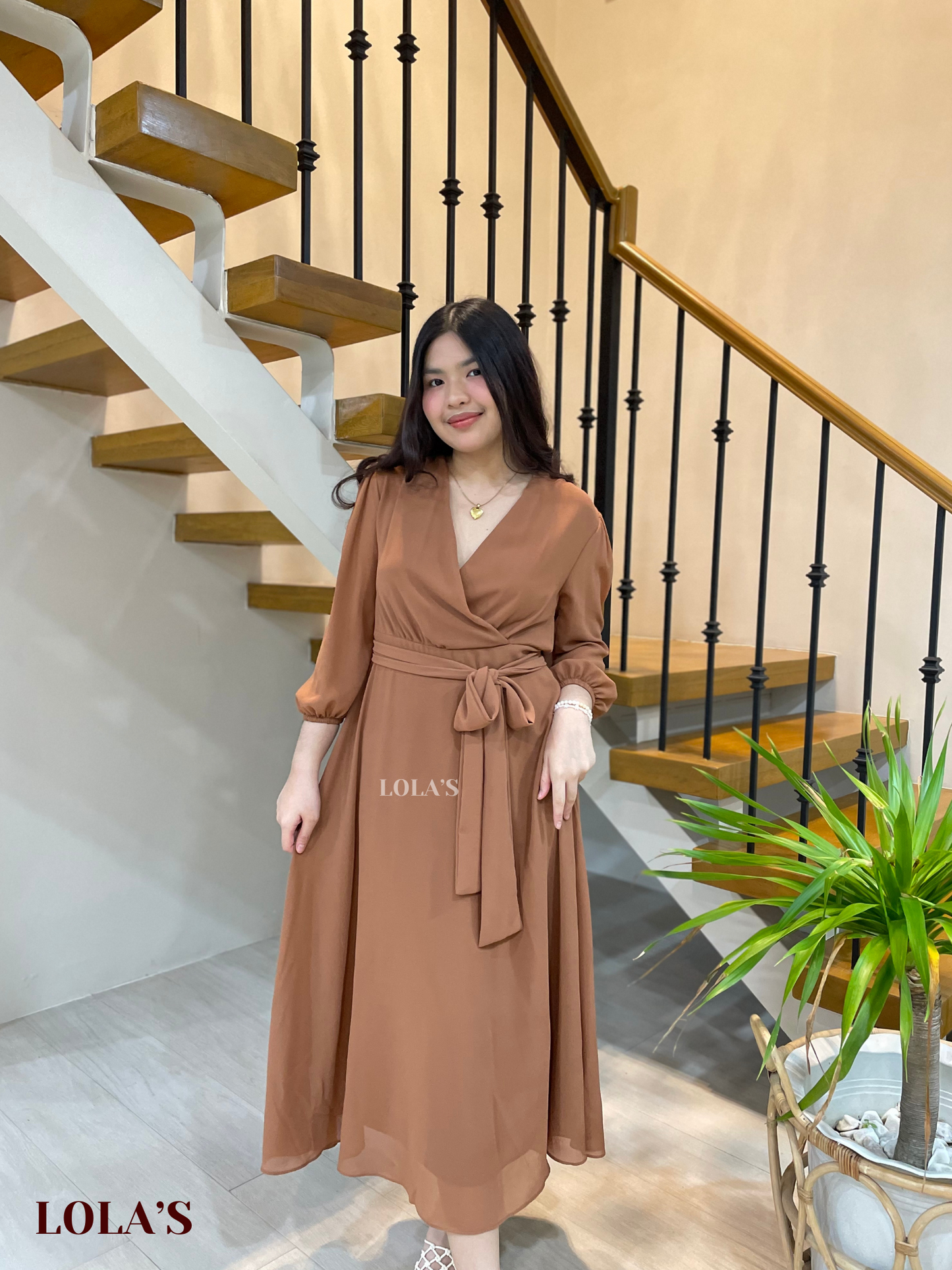 Paula Dress (Chestnut)