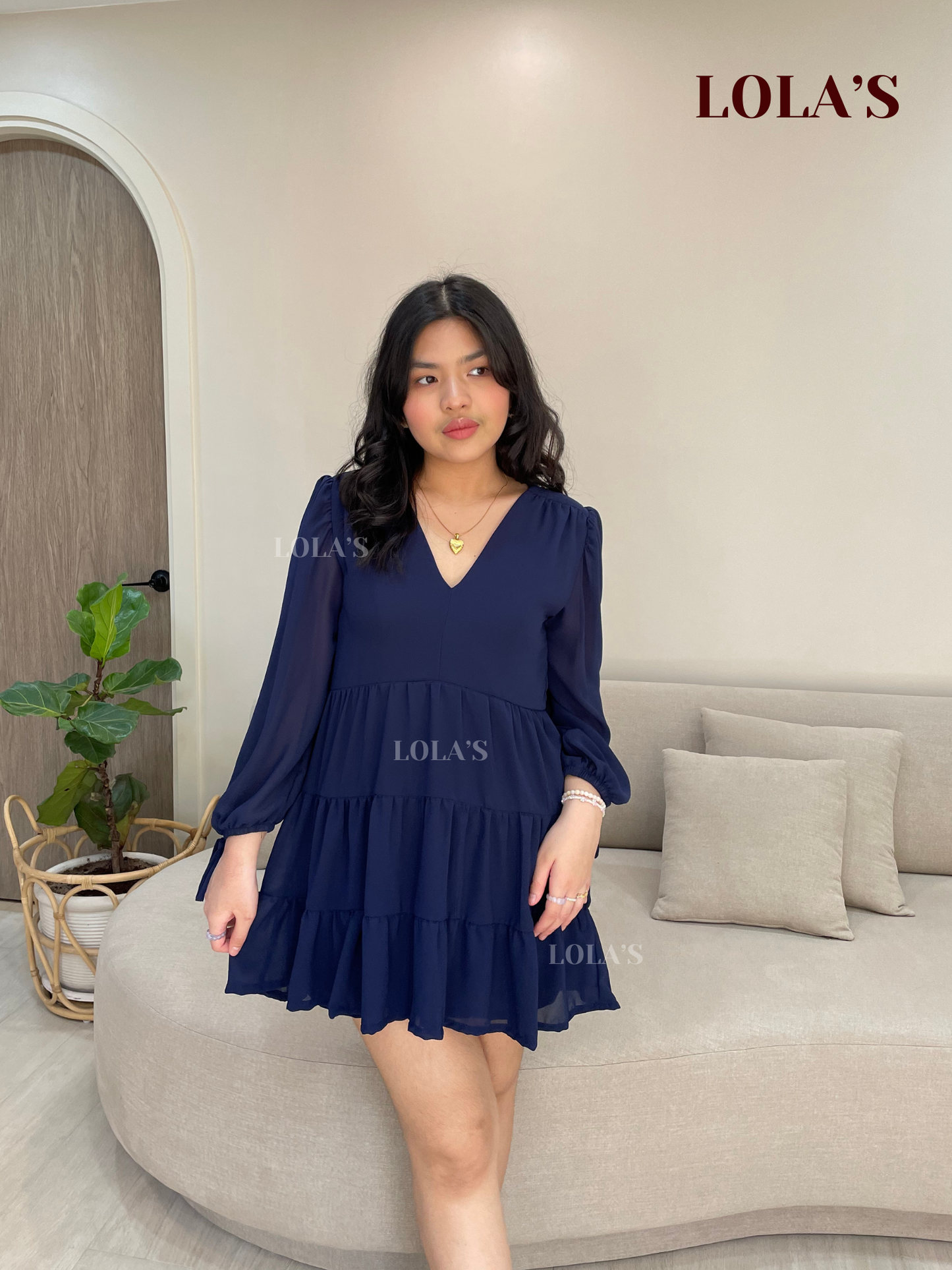 Monina Dress (Navy Blue)