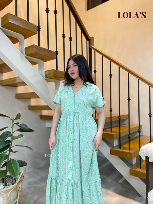 Regine Dress (Mint Bouquet)