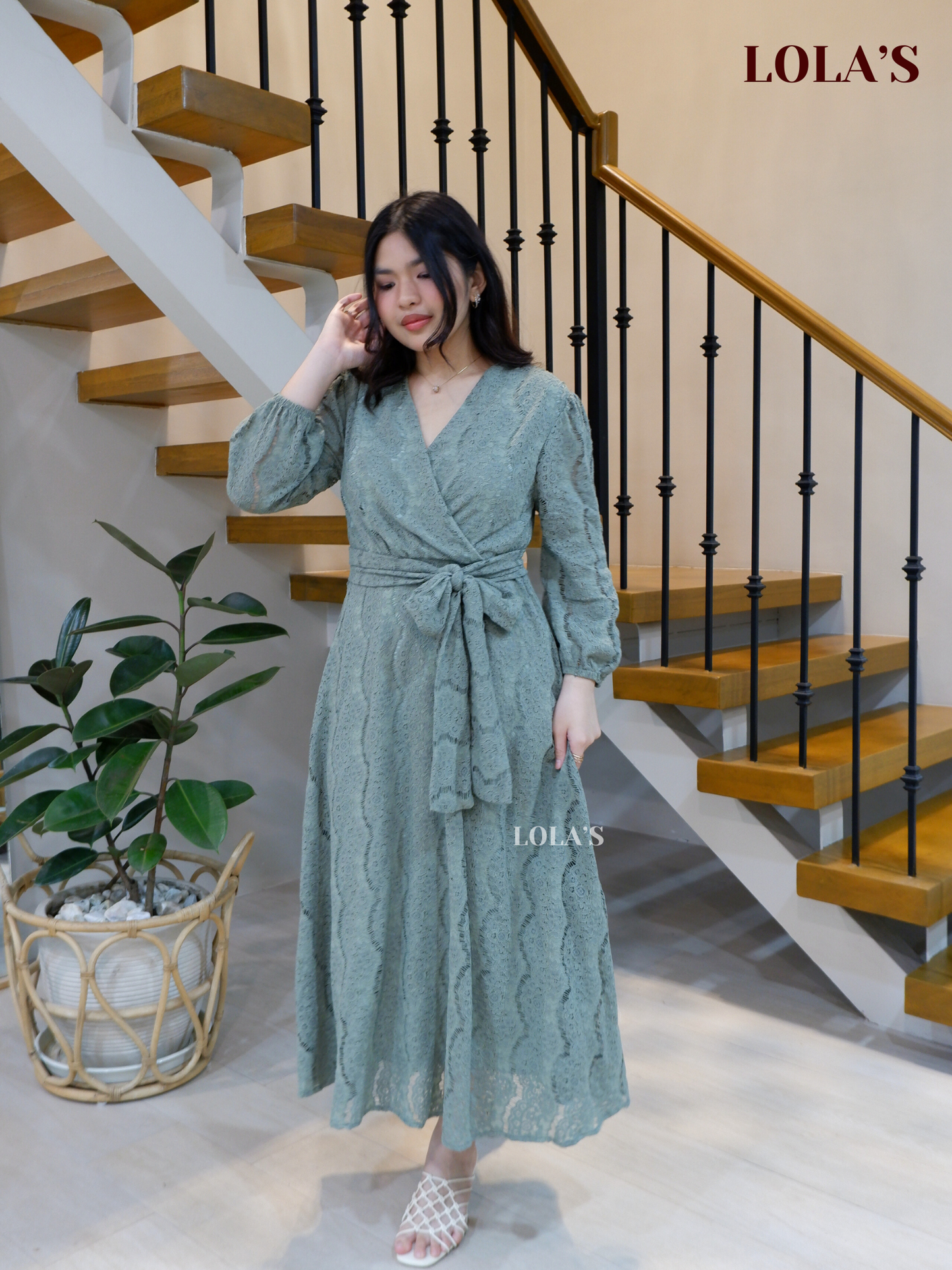 Paula Dress (Sage Lace)