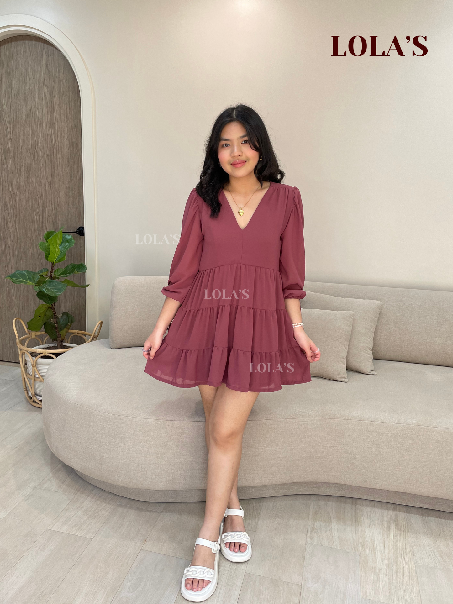 Monina Dress (Mauve)