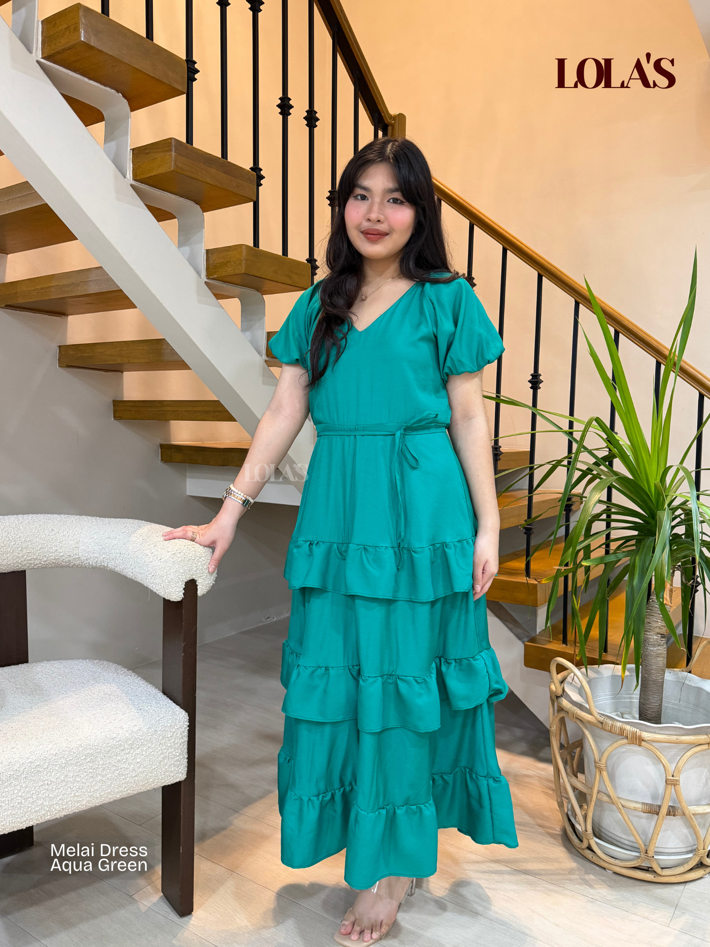 Melai Dress (Aqua Green)