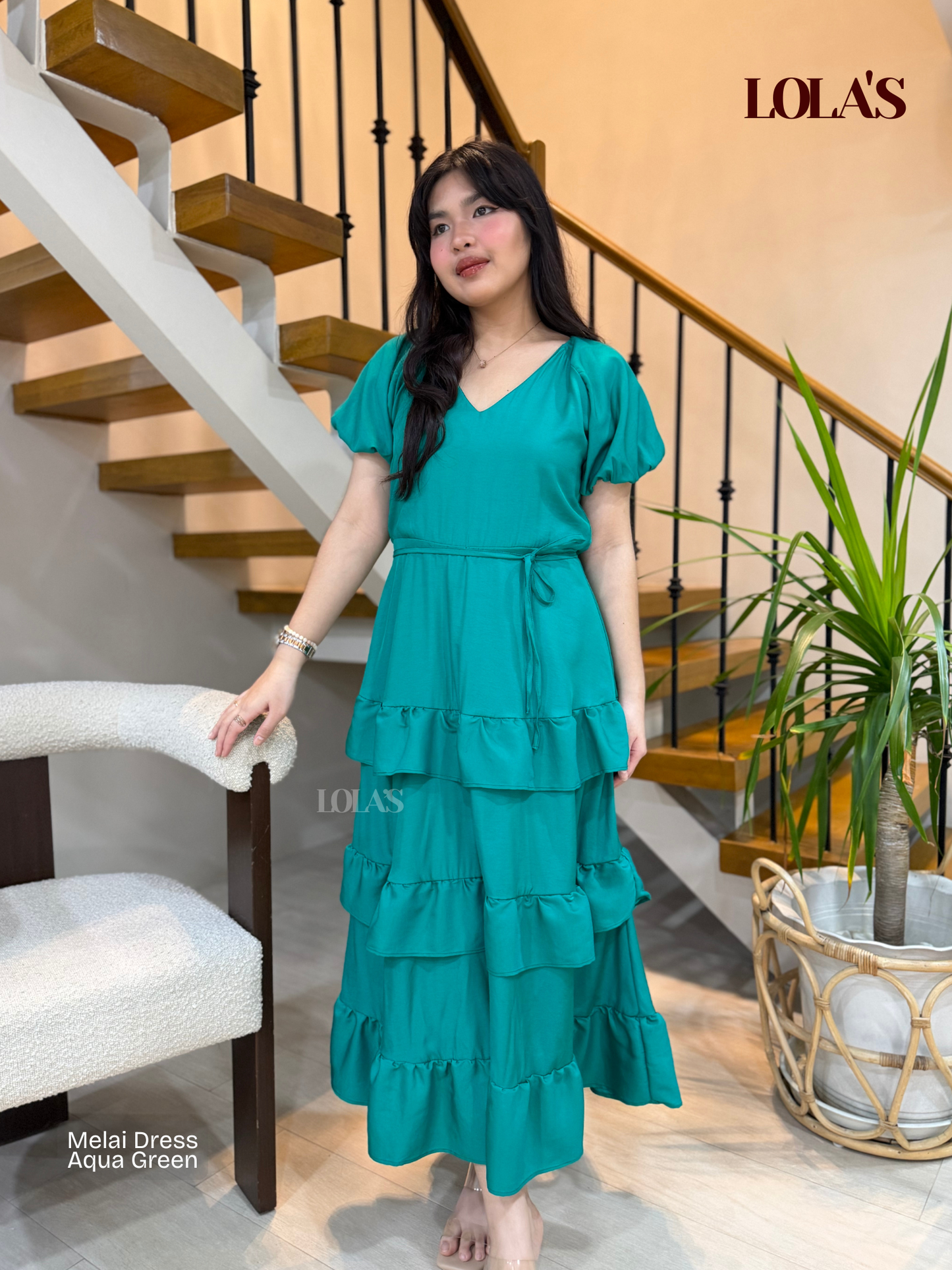 Melai Dress (Aqua Green)
