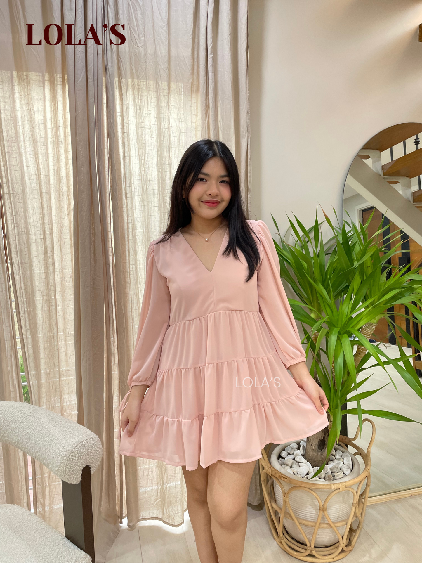 Monina Dress (Peach)