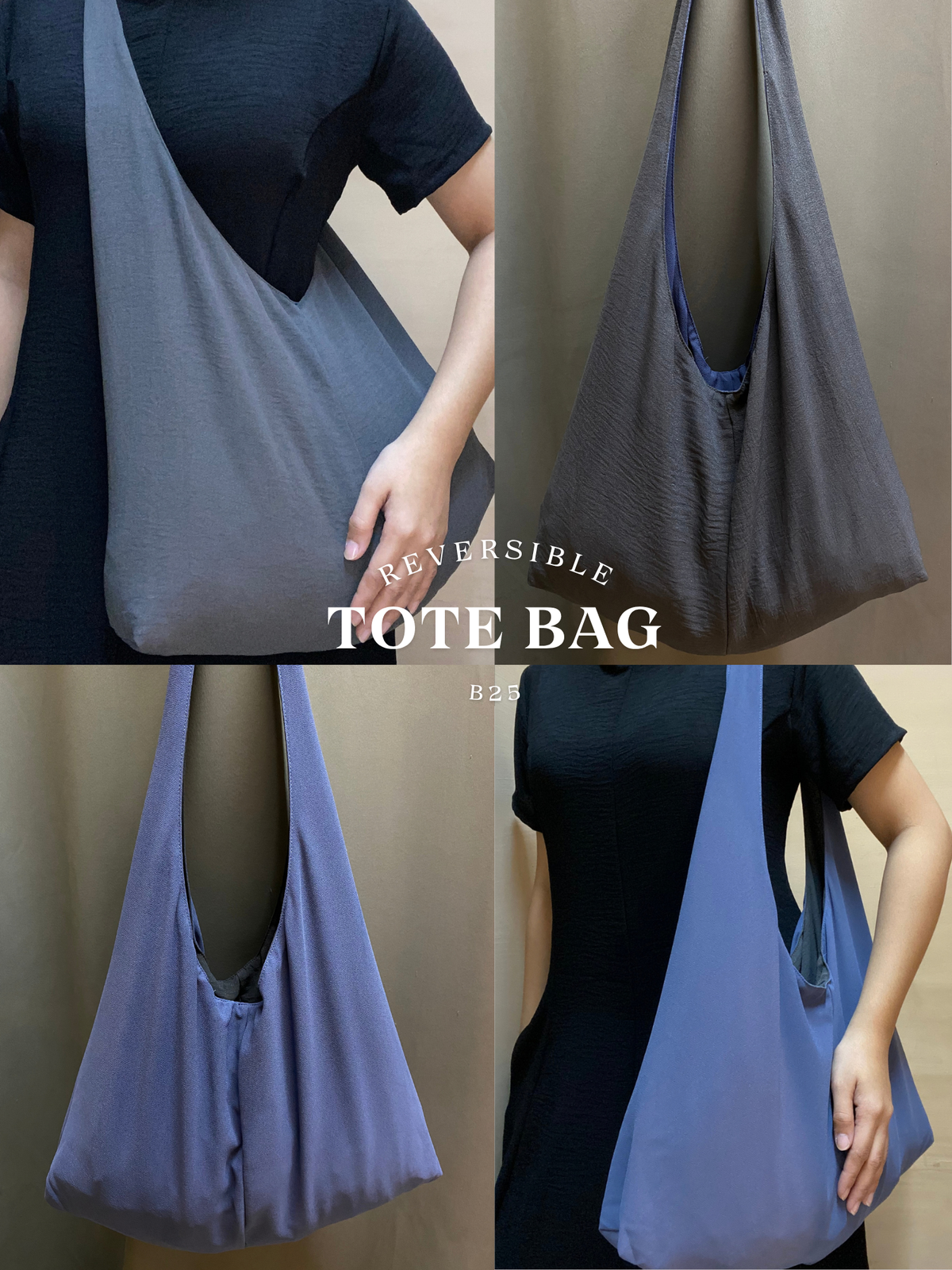 Reversible Tote Bag  (Plain | Big)