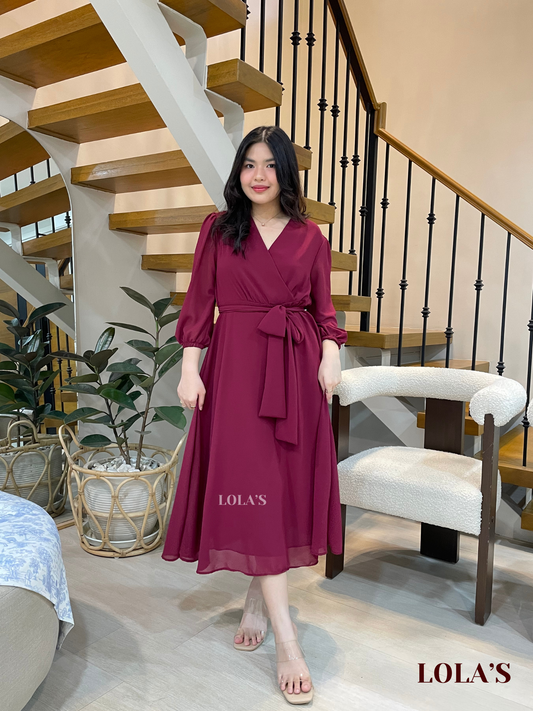 Paula Dress (Wine)
