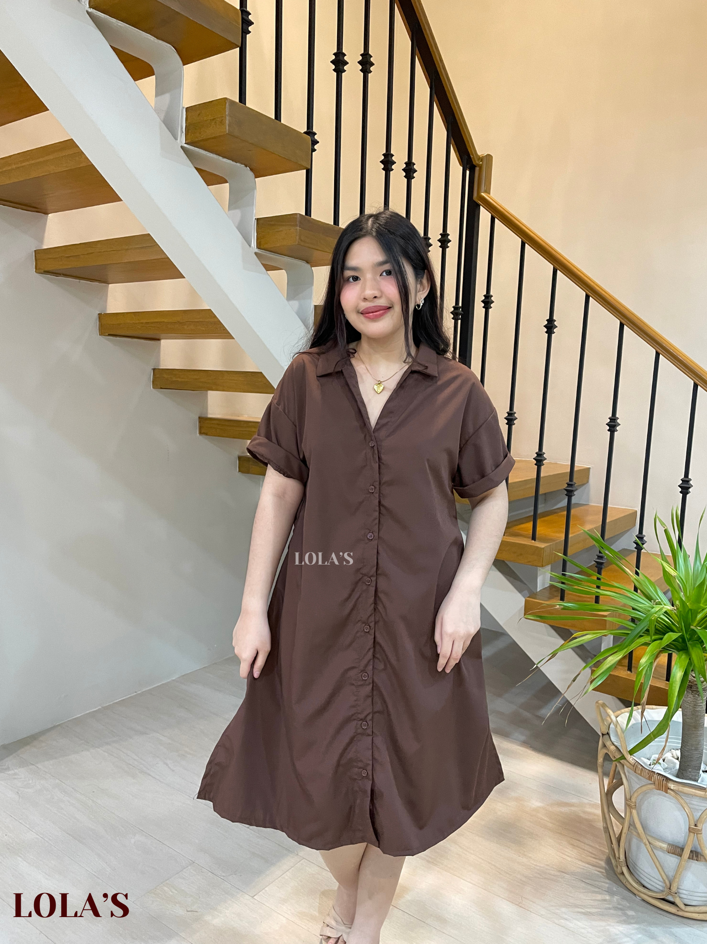 Kelsey Polo Dress (Chocolate)