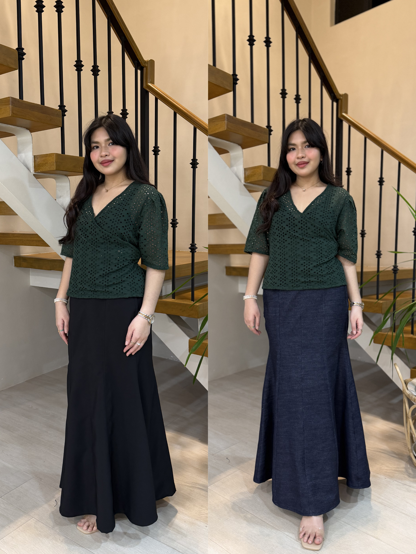 Maria Clara Top (Emerald Eyelet)