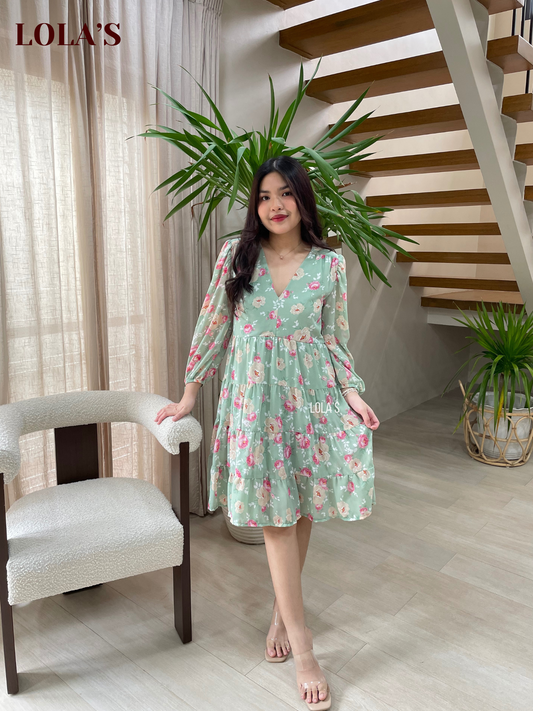 Diana Dress (Floral Mint)