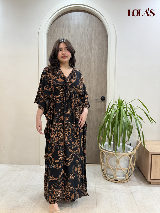Rowena Dress (Black  Baroque)