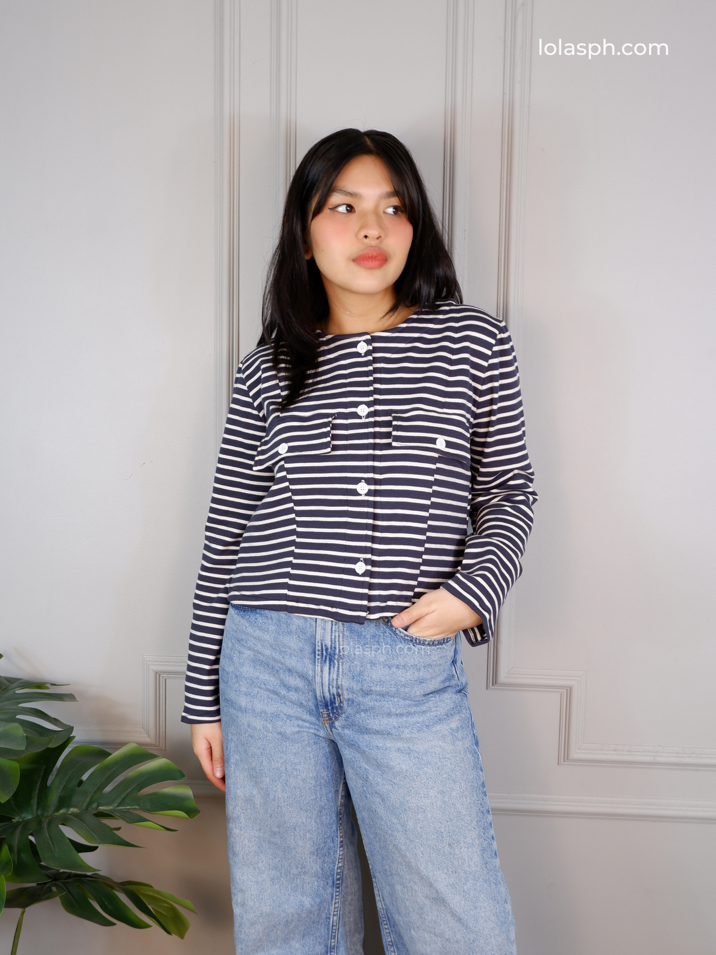 Angela Top (Blue Stripes)