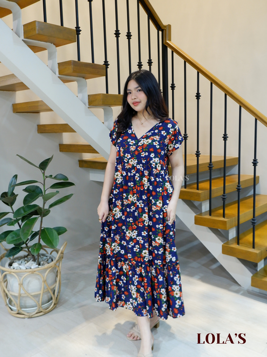 Jane Dress (Blue Florals)