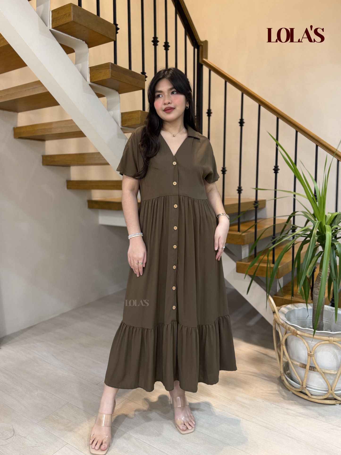 Regine Dress (Cedar Brown)