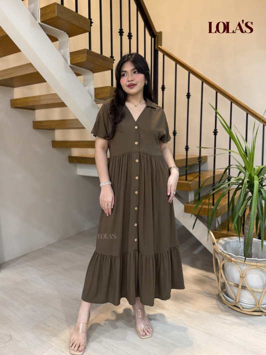 Regine Dress (Cedar Brown)