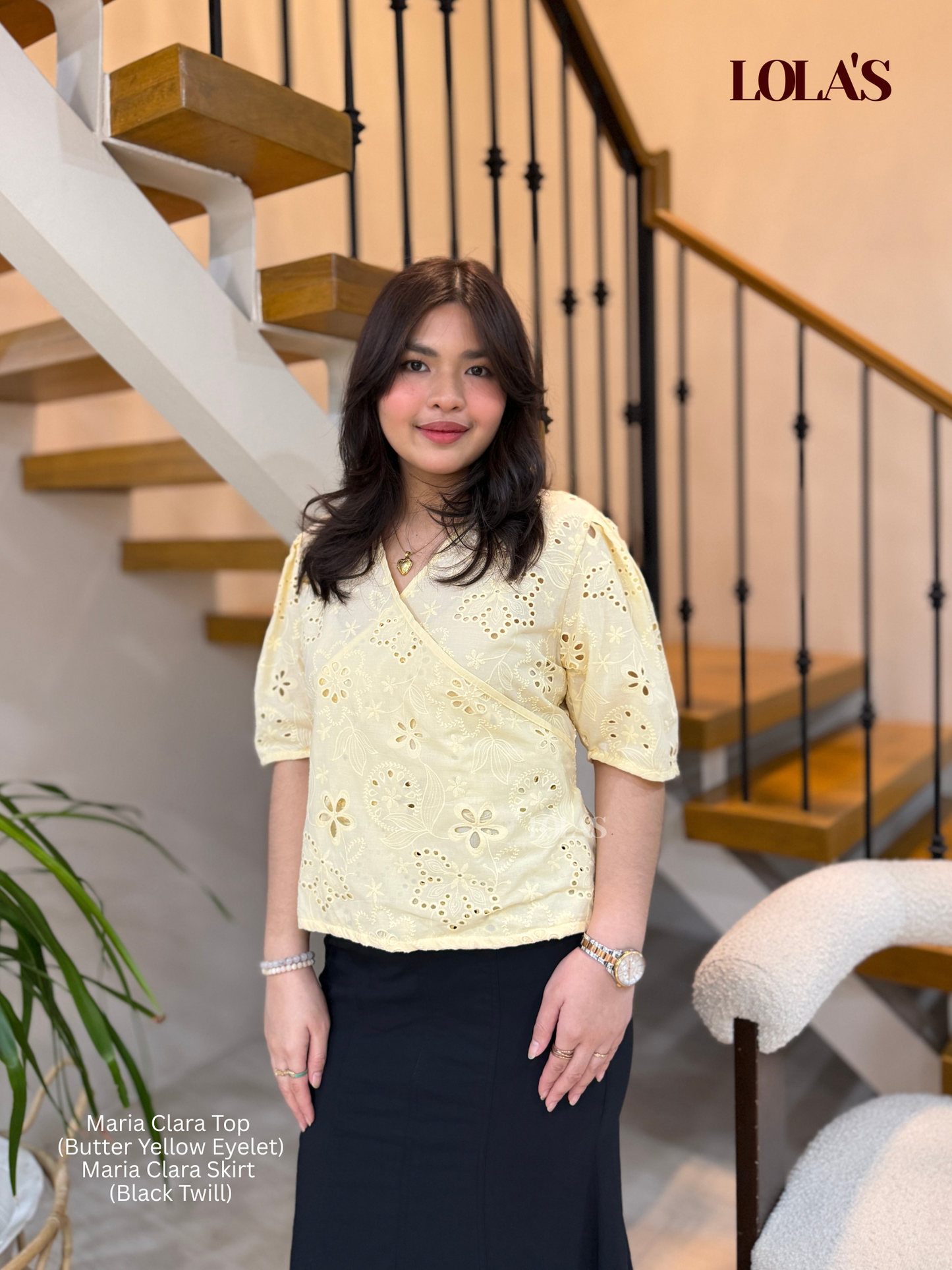 Maria Clara Top (Butter Yellow Eyelet)