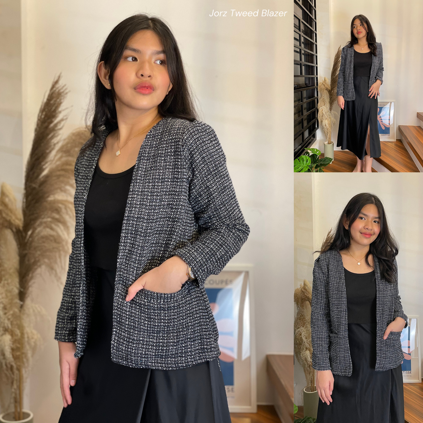 Jorz Tweed Blazer (Navy Blue)